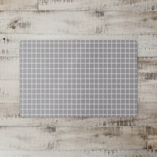 White Lines on Gray Floor Mat